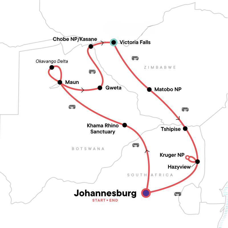 Tour Wildcamps und Safari - Südliches Afrika