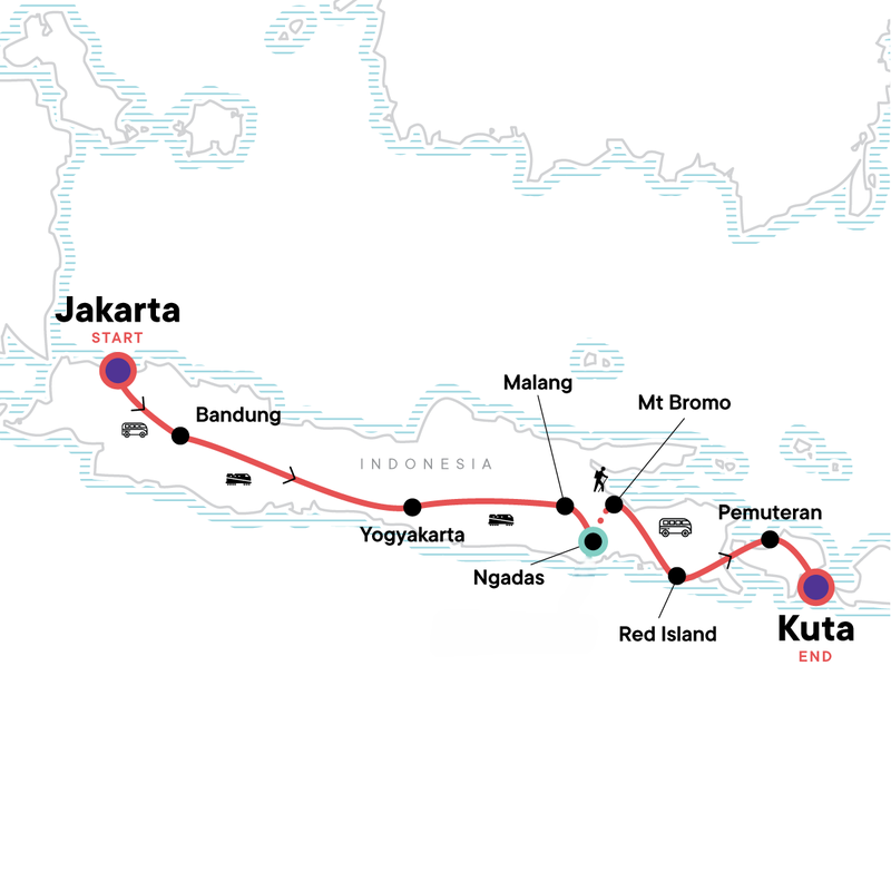 Tour Hängematten und Wanderungen - Java bis Bali
